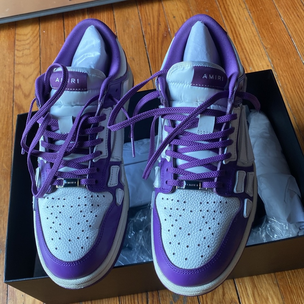 Pre Loved Amiri - Skel-Top Purple / White Low Top Sneakers - Picture 2 of 10